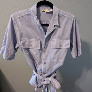 Polo Ralph Lauren Belted Cotton Twill Short Sleeve Utility Shirt